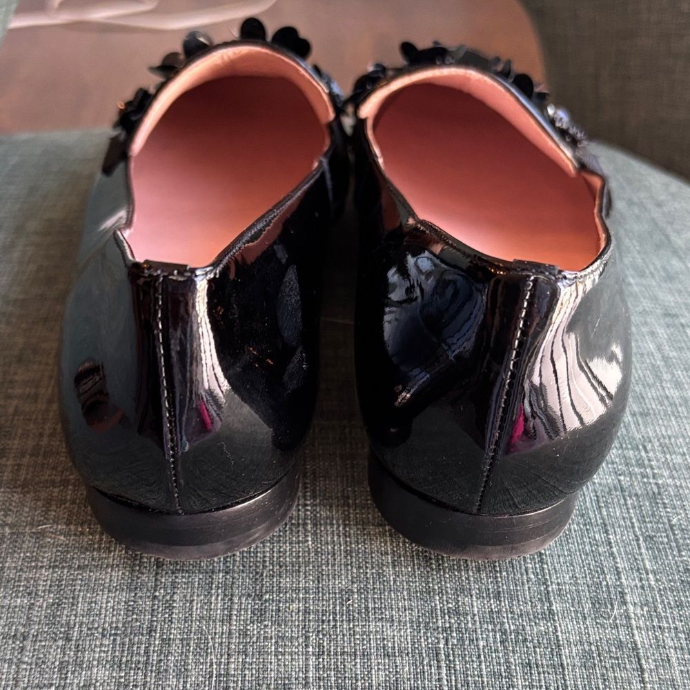 kate spade Cleo floral Black Patent Floral-Embellished Pointed Loafers Women’s 8 - Picture 6 of 14